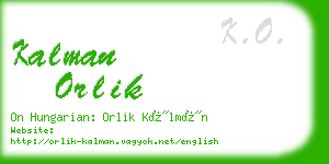 kalman orlik business card